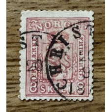 NORUEGA 1867 Yv. 15 ESTAMPILLA USADA 60 EUROS